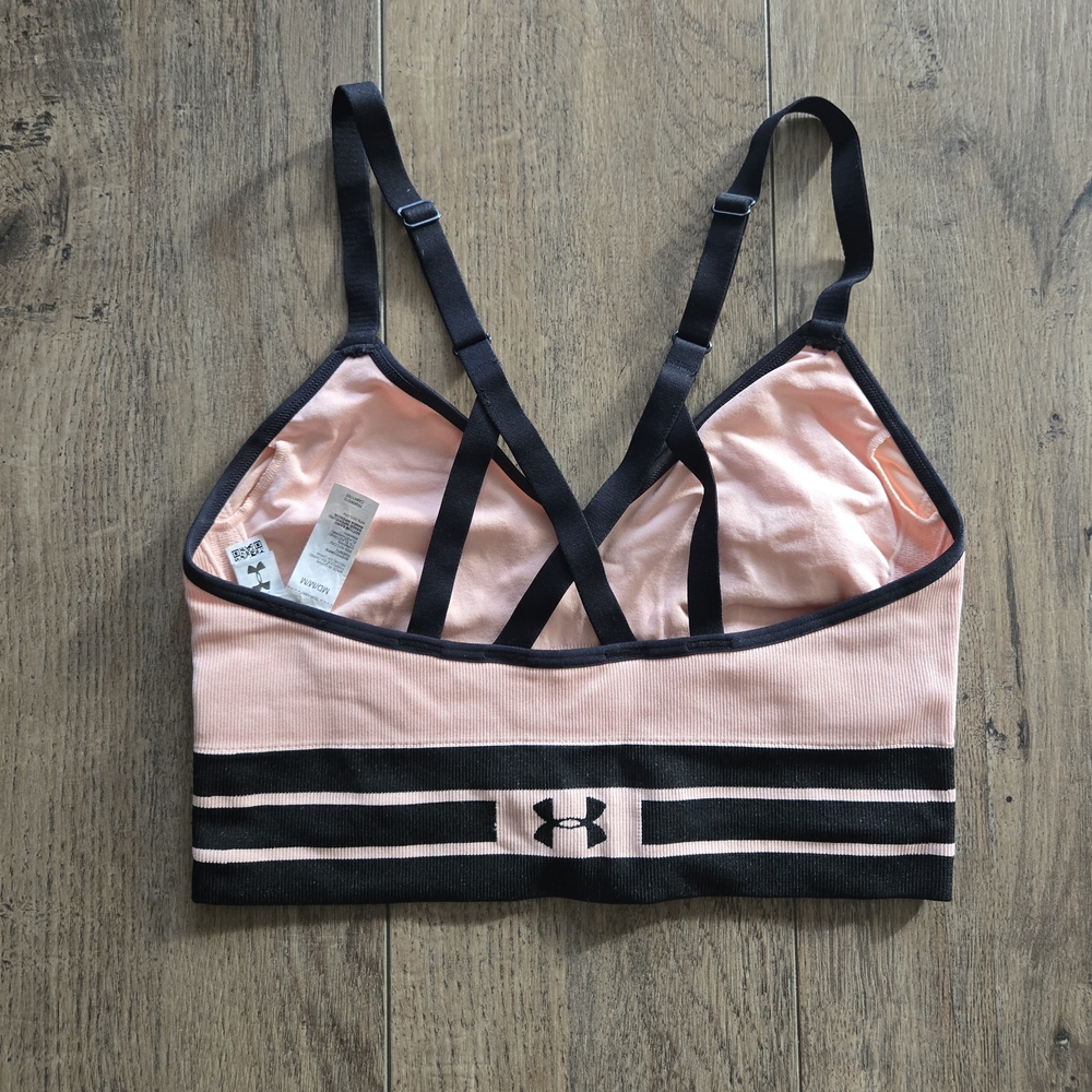 Under Armour Peach and Black Strappy Sports Bra